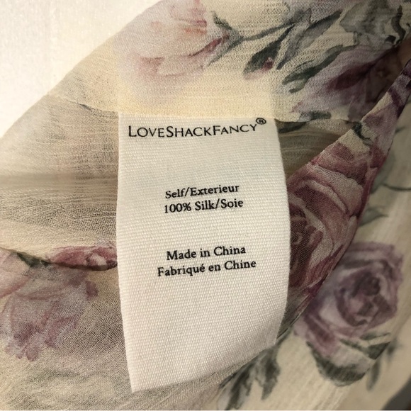 **SOLD** 🌸 LoveShackFancy 🌸 Domino Silk Wrap Top XS - Picture 12 of 16